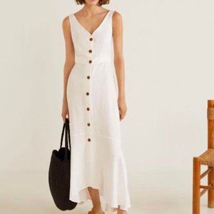 Mango linen blend dress